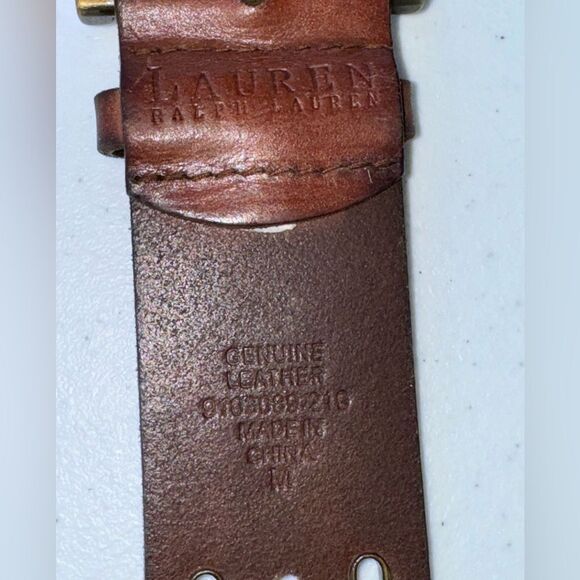 Vintage Ralph Lauren Leather brass grommet belt sz M EUC - Picture 7 of 12